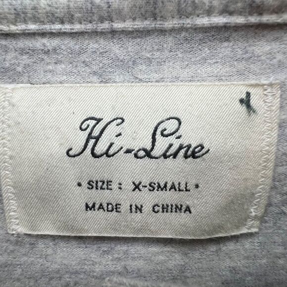 Hi Line Jacket Womens XS Gray Wool Blend Asymmetrical Button Utility Moto Cozy - Picture 11 of 14